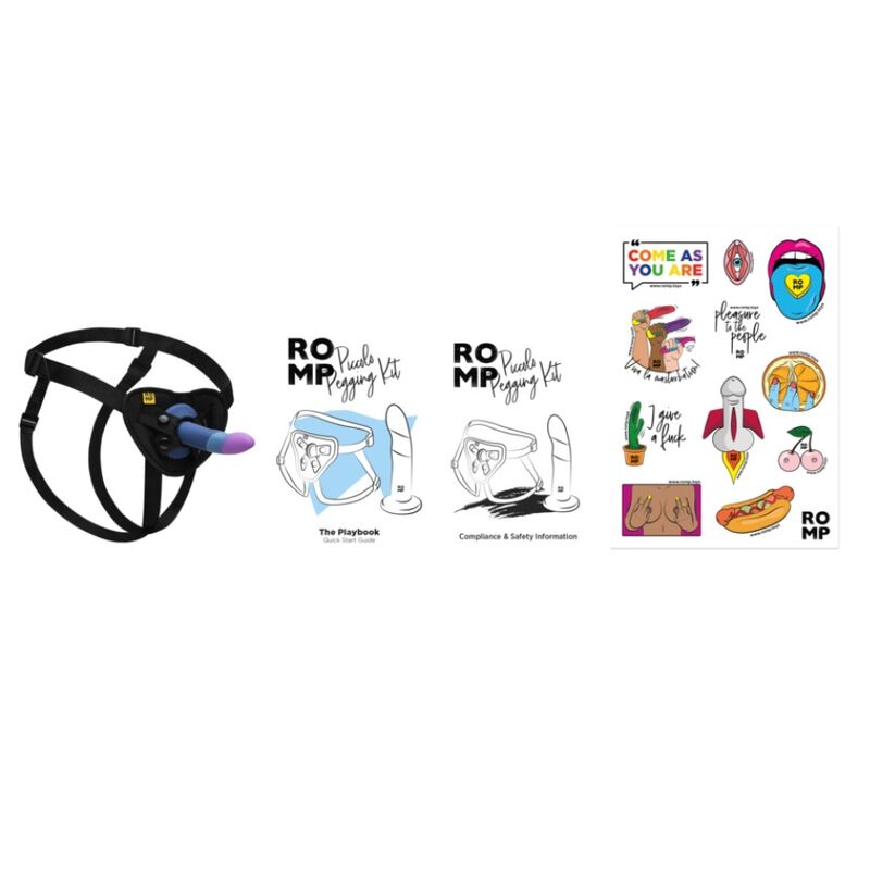 Piccolo godemichet en silicone avec ventouse tricolore 14 cm – Romp