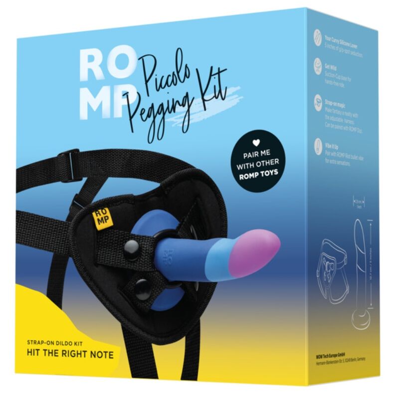 Piccolo godemichet en silicone avec ventouse tricolore 14 cm – Romp