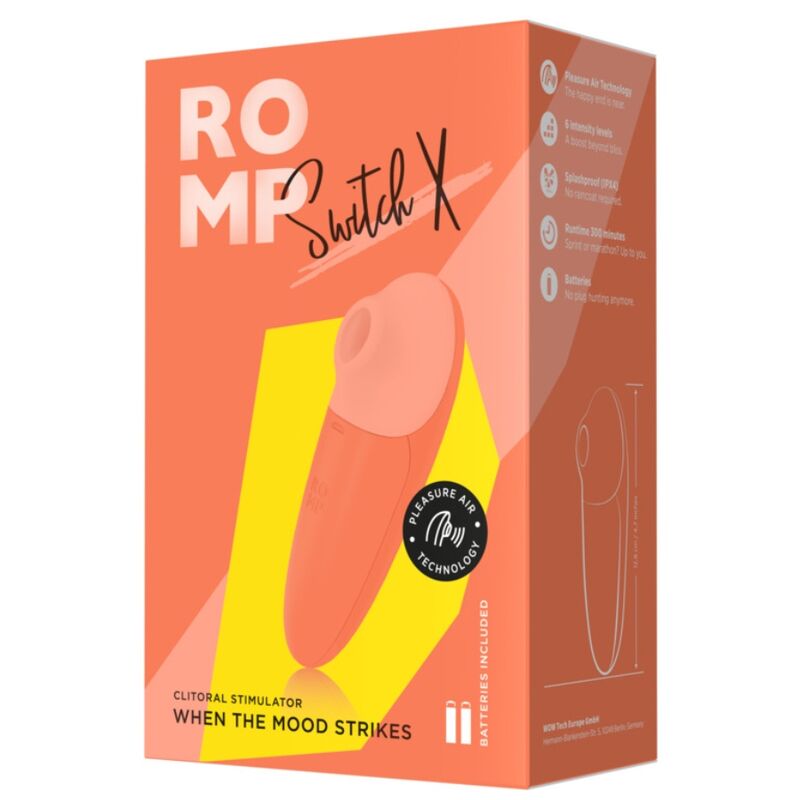 Stimulateur clitoridien switch x stimulateur clitorial 6 niveaux orange – Romp