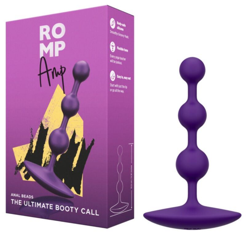 Amp perles anales en silicone flexible violettes 12,5 cm – Romp