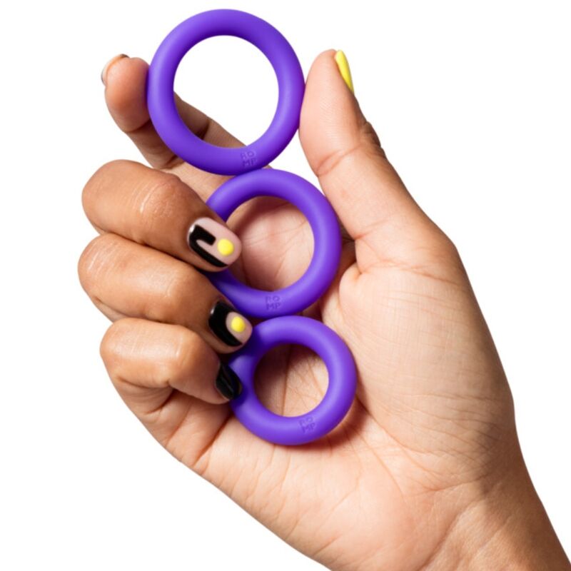 Remix trio ensemble de 3 anneaux pénis en silicone violettes – Romp