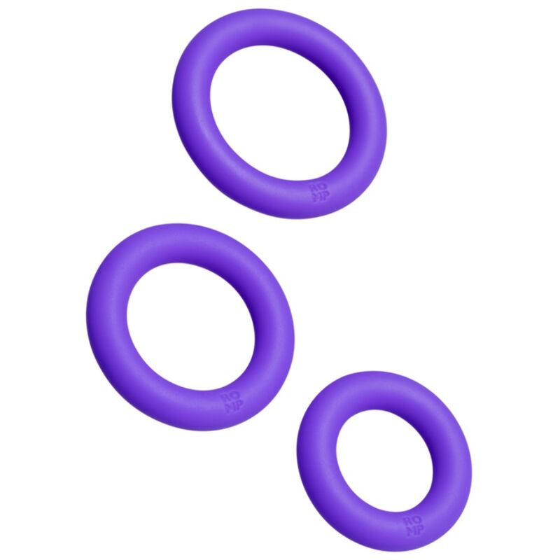 Remix trio ensemble de 3 anneaux pénis en silicone violettes – Romp