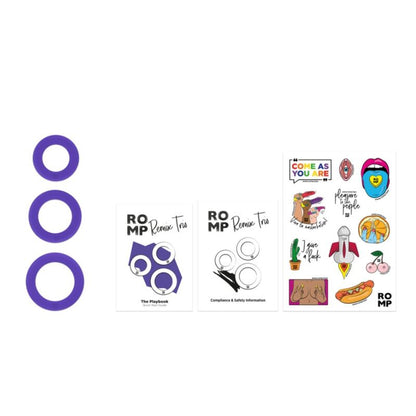 Remix trio ensemble de 3 anneaux pénis en silicone violettes – Romp
