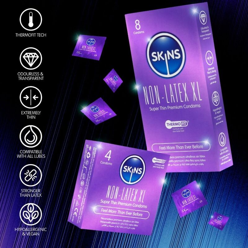 Préservatifs sans latex paquet de 4 format – Skins