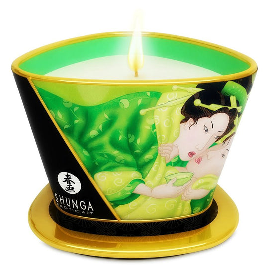 SHUNGA - MINI CARICIA CON VELA DE MASAJE VERDE 170 ML