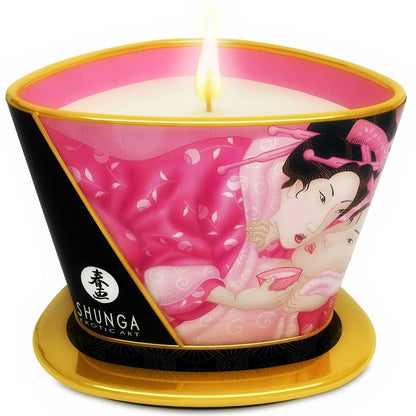 SHUNGA - MINI VELA DE MASAJE CARICIA A LA LUZ DE LAS VELAS ROSAS AFRODISÍACAS 170 ML