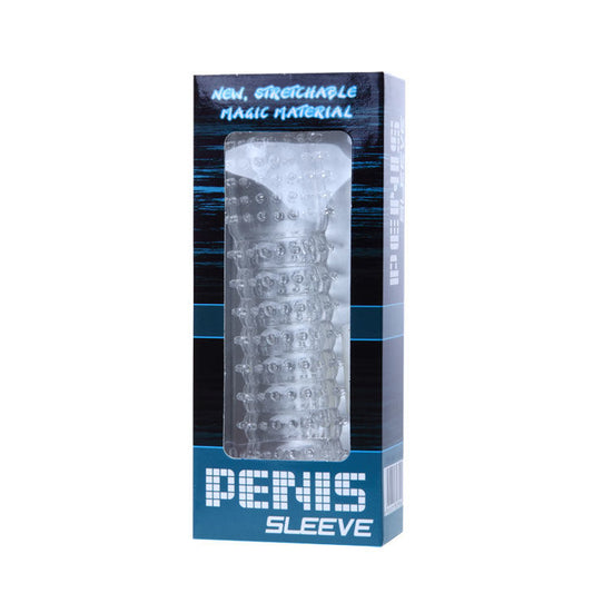 BAILE - FUNDA PARA PENE CON PUNTOS ESTIMULANTES MORADA 14 CM
