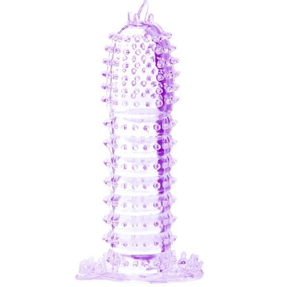 BAILE - FUNDA PARA PENE CON PUNTOS ESTIMULANTES MORADA 14 CM