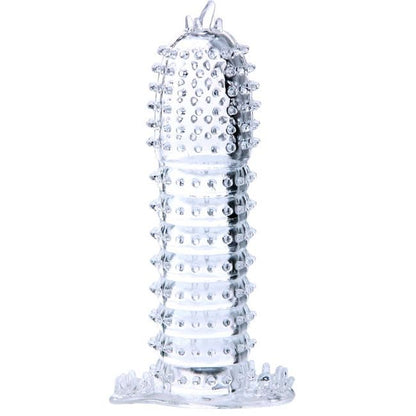 BAILE - FUNDA PENEANA CON PUNTOS ESTIMULANTES TRANSPARENTES 14 CM