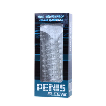 BAILE - FUNDA PENEANA CON PUNTOS ESTIMULANTES TRANSPARENTES 14 CM