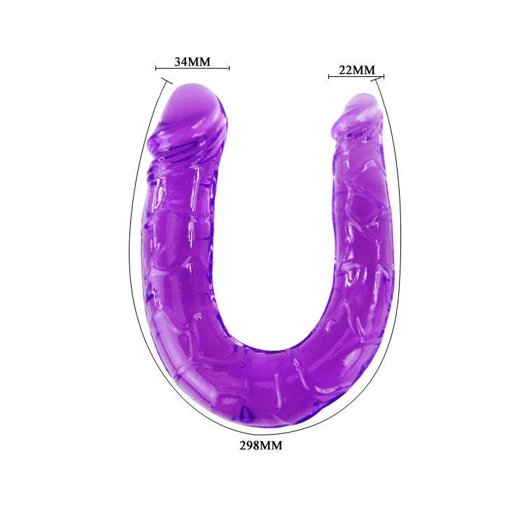 Baile Double Gode en Gelée Flexible Lilas