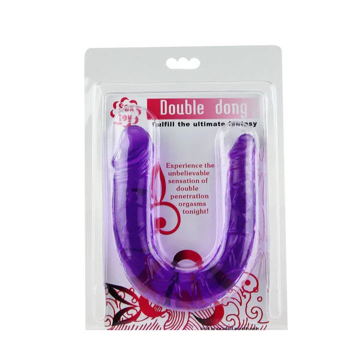 Baile Double Gode en Gelée Flexible Lilas