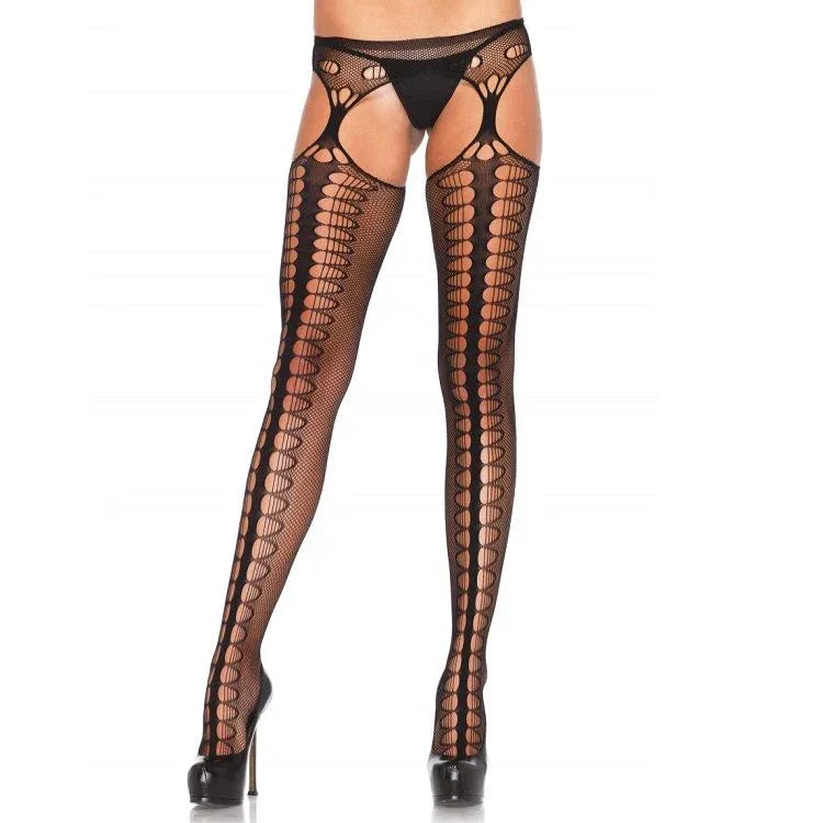 Leg Avenue – Collant avec Jarratière Exclusive Noir