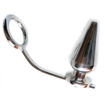 METAL HARD - ANNEAU EN ACIER AVEC ANAL PLUG 45 X 50MM