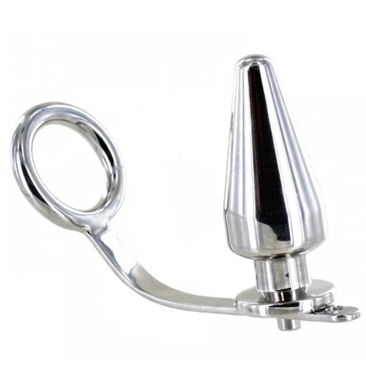 Metal Hard – Anneau en Acier avec Plug Anal 80 X 55 mm