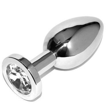 METAL HARD - ANAL PLUG DIAMANT TRANSPARENT PETIT 5.71CM