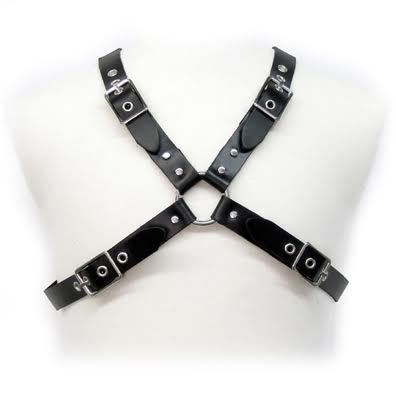 ARNÉS DE CUERO PARA HOMBRE - HEBILLA NEGRA