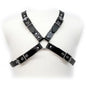 ARNÉS DE CUERO PARA HOMBRE - HEBILLA NEGRA