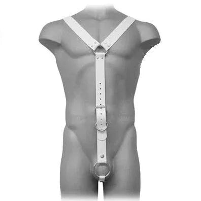 LEATHER BODY – Harnais Cuir Homme Blanc