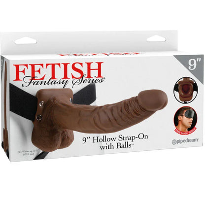 Fetish Fantasy Series – Sangle Creuse 9 avec Boules 22.9 cm Marron