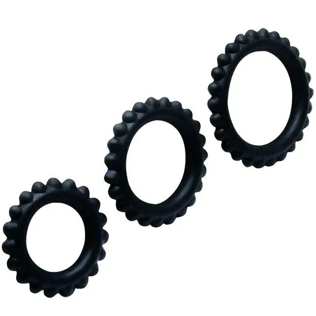 Baile – Titan Set 3 Pcs Cock Ring Noir 2.8 + 2.4 + 1.9 cm