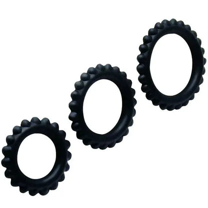 Baile – Titan Set 3 Pcs Cock Ring Noir 2.8 + 2.4 + 1.9 cm