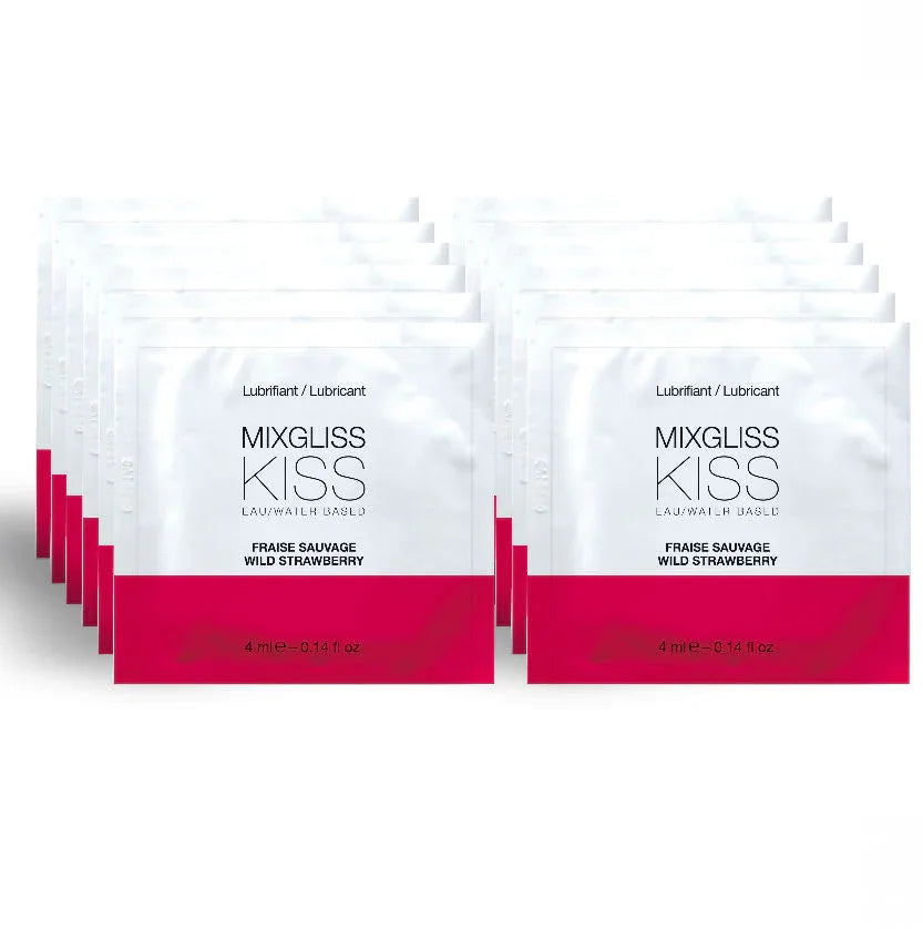 Mixgliss – Lubrifiant Base D'Eau Saveur Fraise 12 Unidose 4 ml