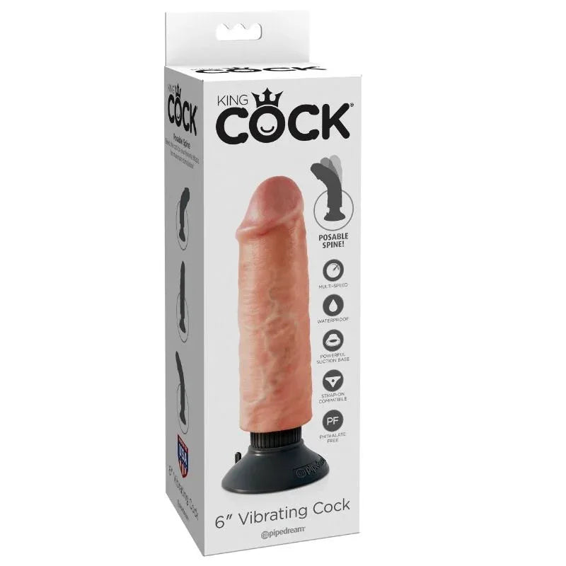 King Cock – Gode Vibrateur 15.24 cm Naturel