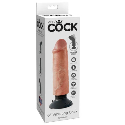 King Cock – Gode Vibrateur 15.24 cm Naturel