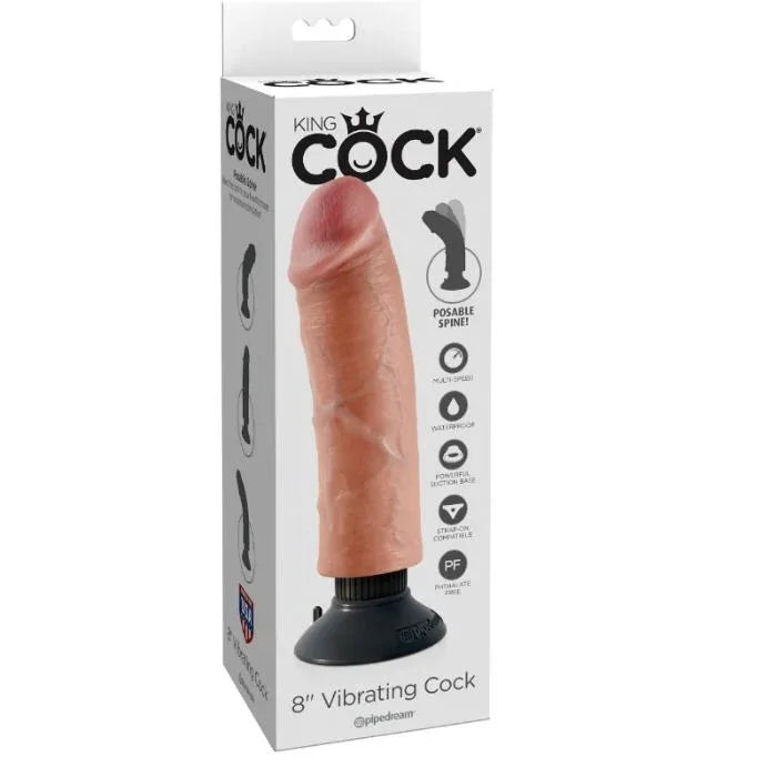 King Cock – Gode Vibrateur 20.32 cm Naturel