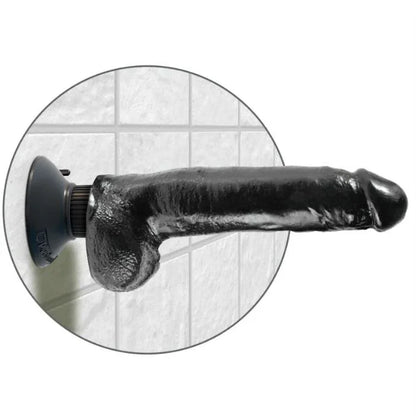 King Cock – Gode Vibrant avec Testicules 23 cm Noir