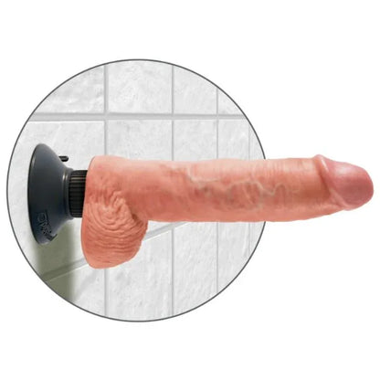 King Cock – Gode Vibrant avec Testicules 25.5 cm Couleur Naturelle