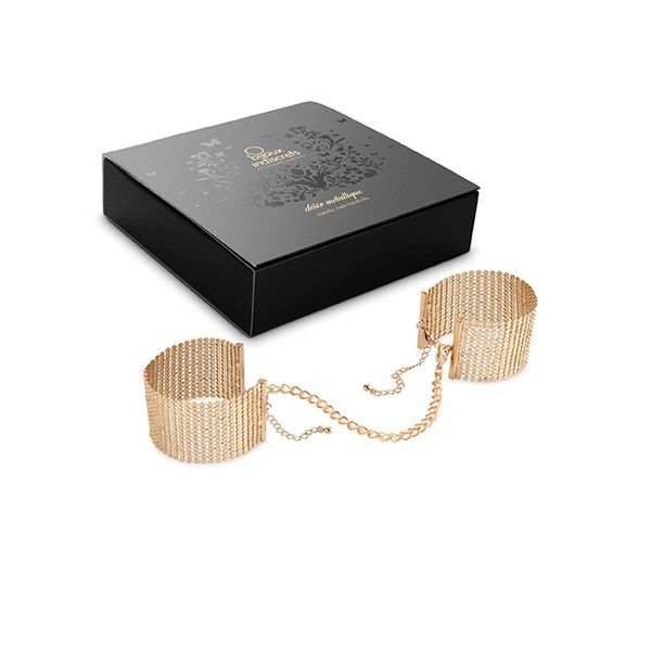 JOYERÍA - ESPOSAS DE MALLA METÁLICA DORADA DESEO METÁLICO
