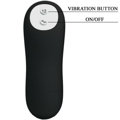 PRETTY LOVE - PLUG ANAL DE SILICONA CON ESTIMULACIÓN EXTRA Y 12 MODOS DE VIBRACIÓN NEGRO
