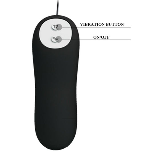 PRETTY LOVE - PLUG ANAL DE SILICONA CON FORMA DE ANCLA, 12 MODOS DE VIBRACIÓN, NEGRO