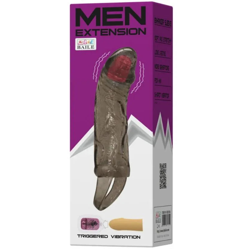 Baile Gaine Dextension de Pénis avec Vibration et Sangle pour Testicules 13.5 cm
