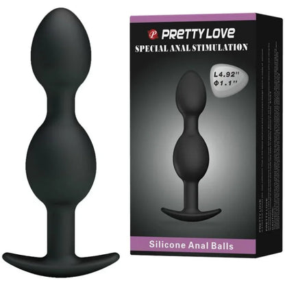 Pretty Love – Balles Anal en Silicone 12.5 cm Noires