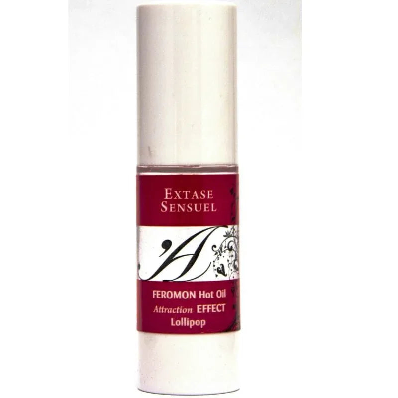 Extase Sensual – Huile de Massage Effet Chauffant aux Phéromones Sucettes 30 ml