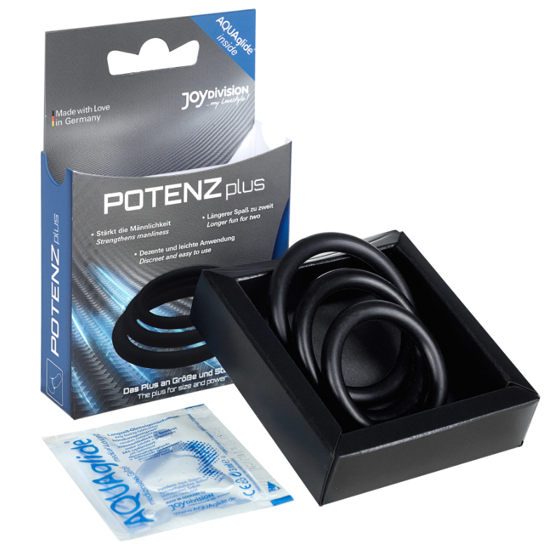 JOYDIVISION POTENZDUO - CONJUNTO DE 3 ANILLOS NEGROS - S, M, L