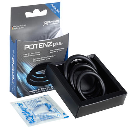 JOYDIVISION POTENZDUO - CONJUNTO DE 3 ANILLOS NEGROS - S, M, L