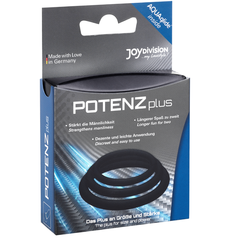 JOYDIVISION POTENZDUO - CONJUNTO DE 3 ANILLOS NEGROS - S, M, L