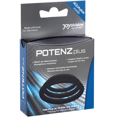 JOYDIVISION POTENZDUO - CONJUNTO DE 3 ANILLOS NEGROS - S, M, L
