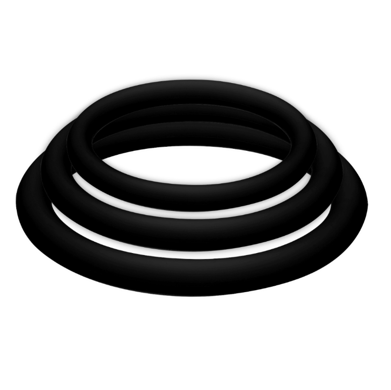 JOYDIVISION POTENZDUO - CONJUNTO DE 3 ANILLOS NEGROS - S, M, L