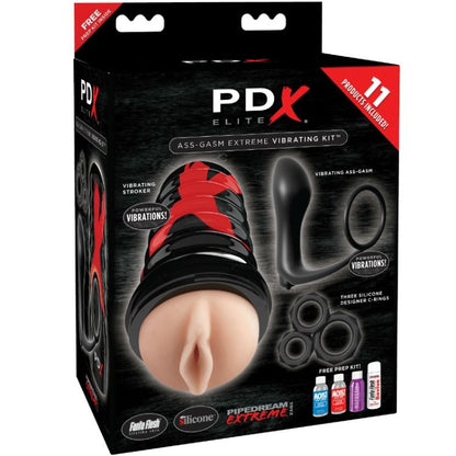 PDX ELITE - KIT DE EXPLOSIÓN DE GASTROMASMO ANAL DISEÑO DE VAGINA