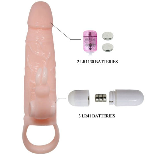 BAILE - FUNDA PARA PENE BRAVE MAN CON RABBIT FLESH Y DOBLE MOTOR 16,5 CM