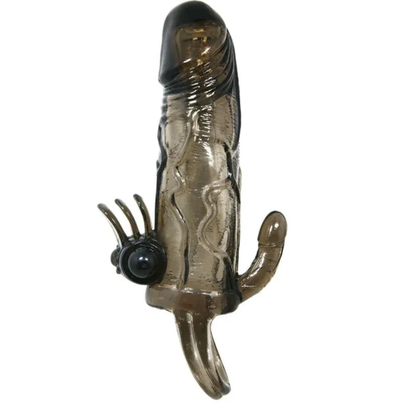Baile – Couvre Pénis Brave Man avec Stimulation Clito et Anal Double Bullet Noir 16.5 cm
