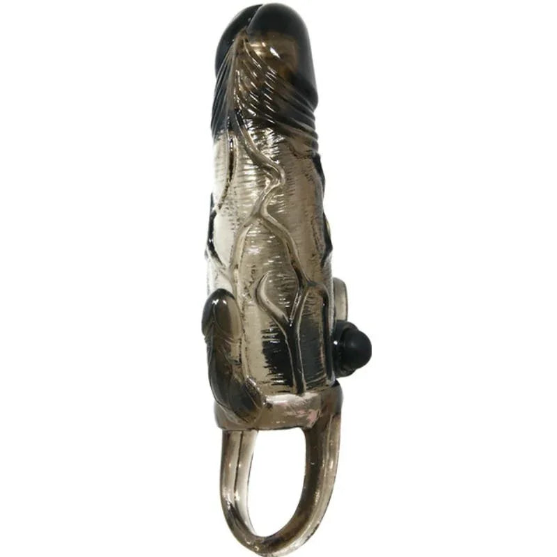 Baile – Couvre Pénis Brave Man avec Stimulation Clito et Anal Double Bullet Noir 16.5 cm