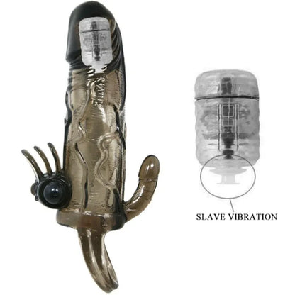 Baile – Couvre Pénis Brave Man avec Stimulation Clito et Anal Double Bullet Noir 16.5 cm