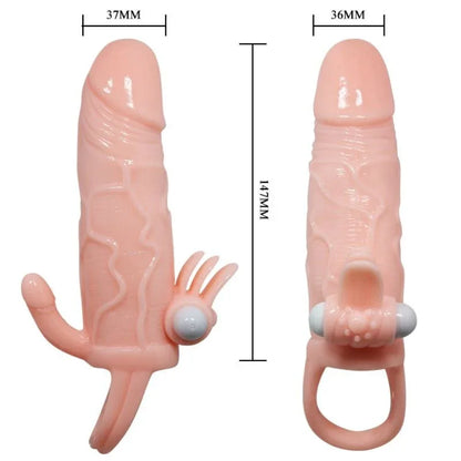 Baile – Couvre Pénis Brave Man avec Chair de Stimulation Clit et Anal 16.5 cm