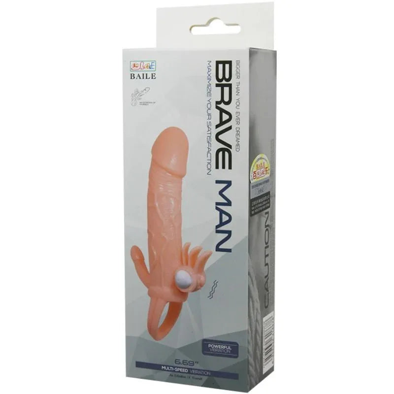 Baile – Couvre Pénis Brave Man avec Chair de Stimulation Clit et Anal 16.5 cm